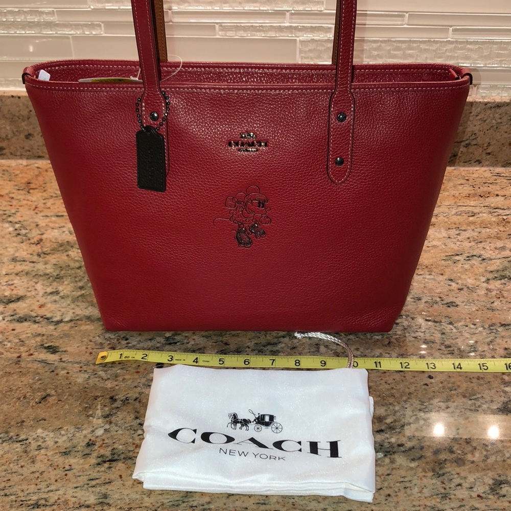 Coach Minni Mouse City Zip Tote with Motif - Red New with tags
